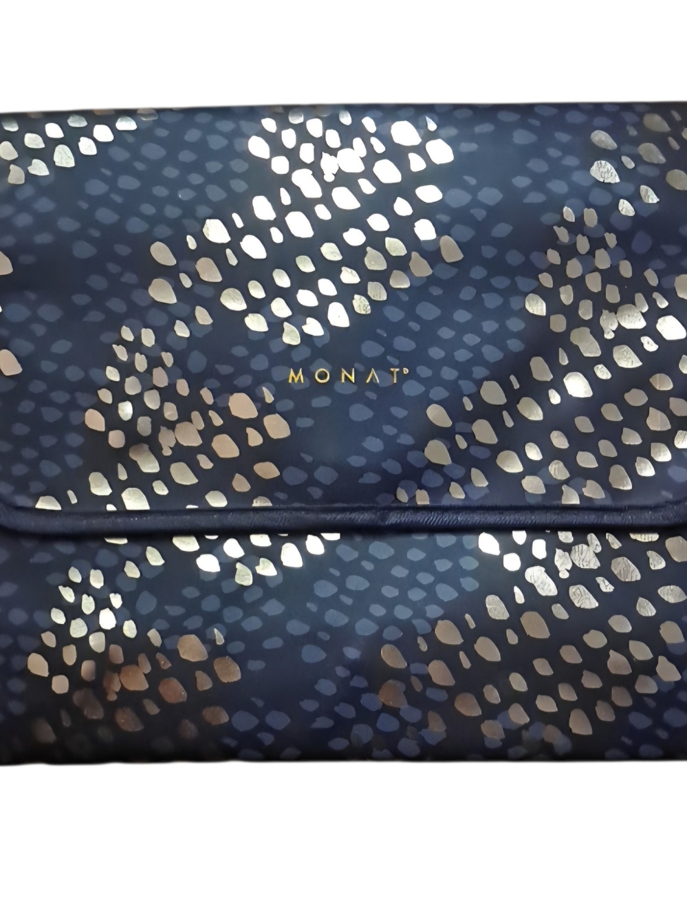 MONAT Hanging Toiletry Bag Travel Makeup Cosmetic Case Organizer Metallic Gold